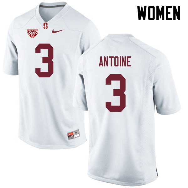 Women #3 Malik Antoine Stanford Cardinal College Football Jerseys Sale-White
